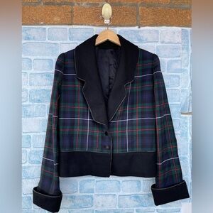 Peggy Jennings tartan plaid wool riding jacket size medium
